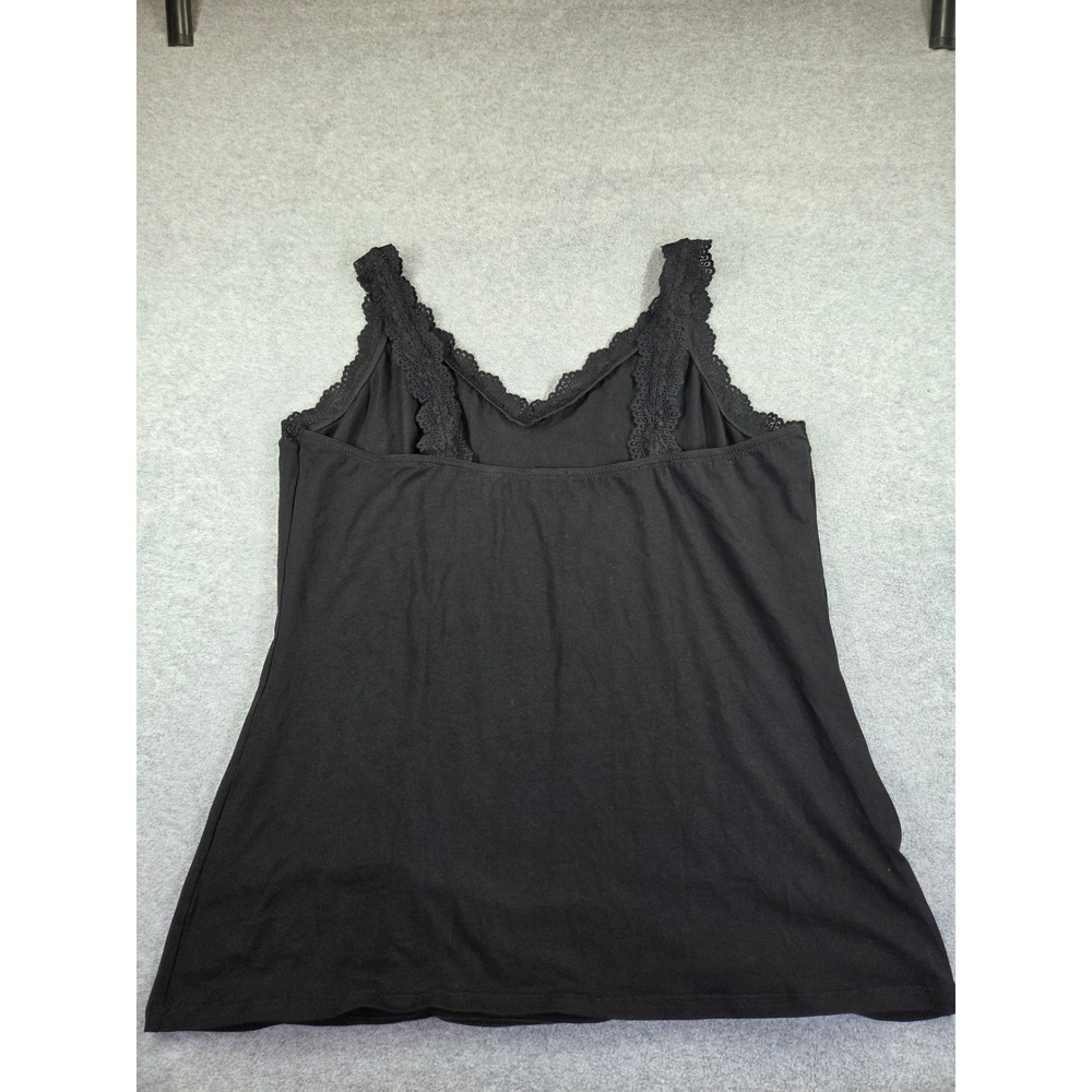 Cosabella Black Lace Trim Camisole Tank Top Women Plus Size 2X 93% Cotton Italy